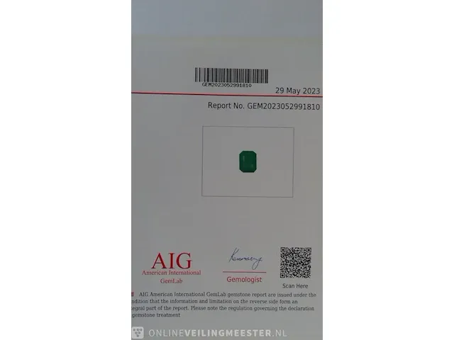 Edelsteen, 1.80 ct natural green zambian emerald - afbeelding 8 van  13