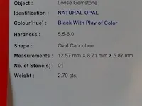 Edelsteen, 2.70 ct natural black opal. - afbeelding 11 van  16