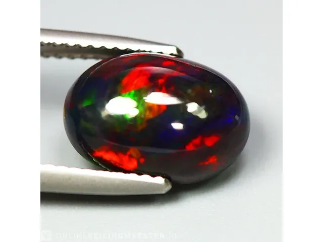 Edelsteen, 3.00 ct natural solid black opal - afbeelding 1 van  11