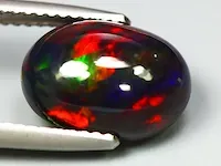 Edelsteen, 3.00 ct natural solid black opal - afbeelding 1 van  11