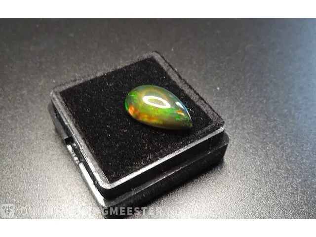 Edelsteen, 3.02 ct natural solid black opal - afbeelding 8 van  11