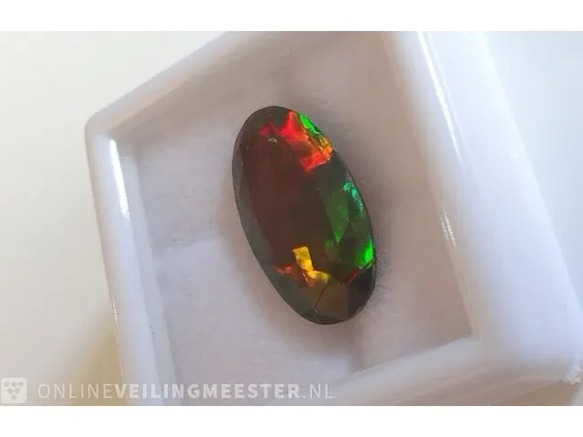 Edelsteen, 3.15 ct natural solid black opal - afbeelding 4 van  12