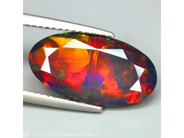 Edelsteen, 3.15 ct natural solid black opal - afbeelding 1 van  12