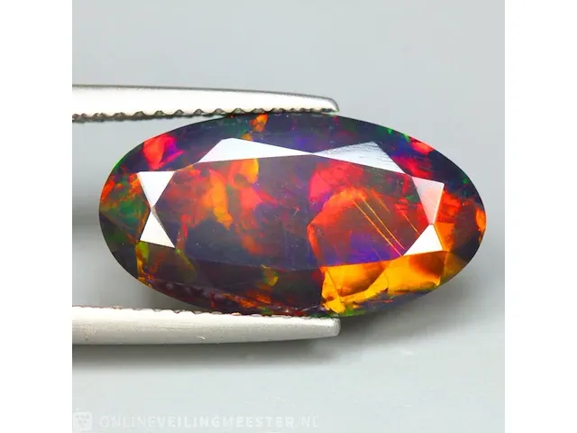Edelsteen, 3.15 ct natural solid black opal - afbeelding 5 van  12