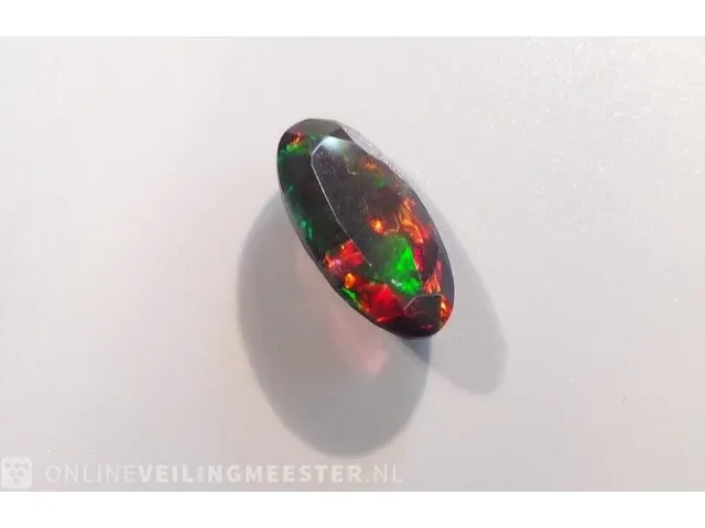 Edelsteen, 3.15 ct natural solid black opal - afbeelding 11 van  12