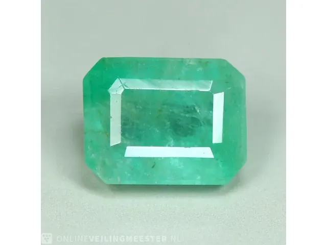 Edelsteen, 3.33 ct natural zambian green emerald. - afbeelding 1 van  9