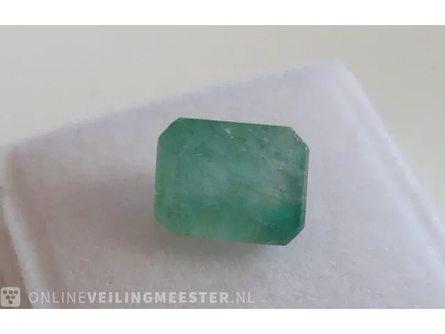 Edelsteen, 3.33 ct natural zambian green emerald. - afbeelding 8 van  9