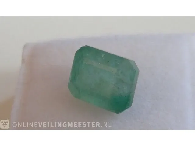 Edelsteen, 3.33 ct natural zambian green emerald. - afbeelding 9 van  9