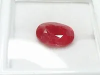 Edelsteen, 3.90ct pinkish red sapphire. - afbeelding 5 van  7