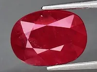 Edelsteen, 3.90ct pinkish red sapphire. - afbeelding 6 van  7