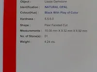 Edelsteen, 4.24 ct natural black opal - afbeelding 11 van  16