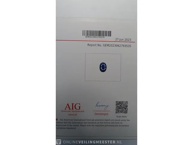 Edelsteen, 6.05 ct natural kanchanaburi blue sapphire - afbeelding 3 van  11