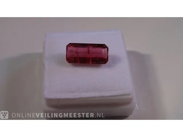 Edelstenen, natural tourmaline (rubellite) 3.03 ct (certified). - afbeelding 3 van  15