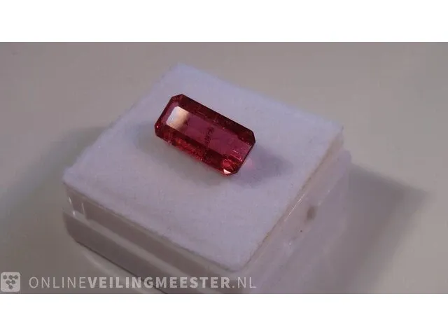 Edelstenen, natural tourmaline (rubellite) 3.03 ct (certified). - afbeelding 4 van  15