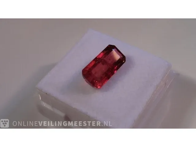Edelstenen, natural tourmaline (rubellite) 3.03 ct (certified). - afbeelding 5 van  15