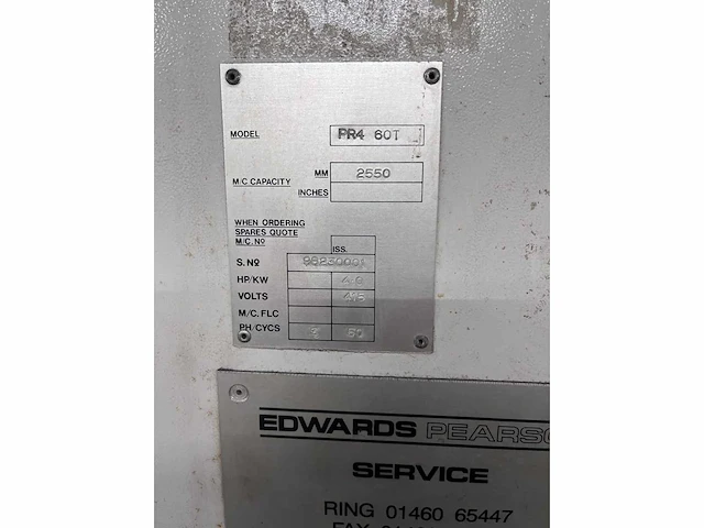 Edwards pearson - pr4 60t - cnc kantbank - afbeelding 5 van  7