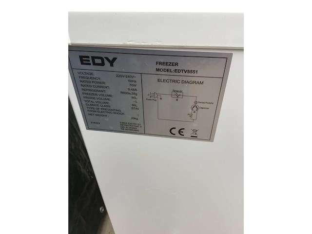 Edy edtv5551 - tafelmodel vriezer - afbeelding 4 van  7