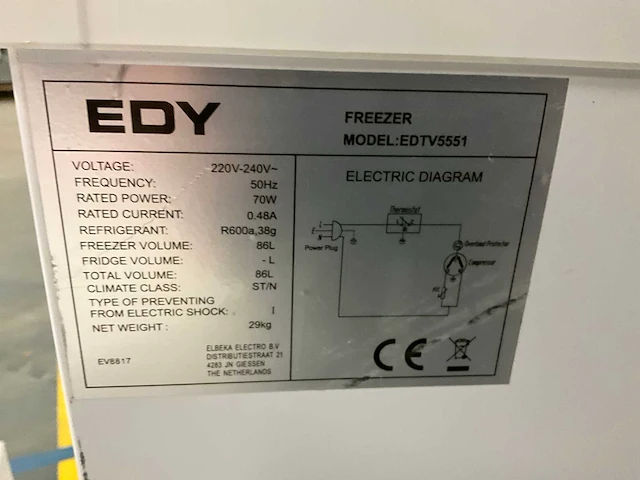 Edy edtv5551 vriezer - afbeelding 6 van  6