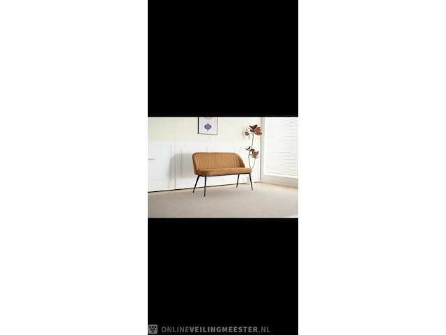Eetkamer bankje 130 cm 2/2.5 persoons, cognac, bouwjaar 2024 - afbeelding 1 van  2