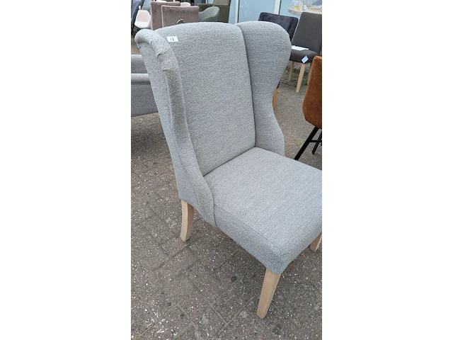 Eetkamer fauteuil boucle, zazuhome, grijs / chroom - afbeelding 2 van  5