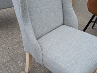 Eetkamer fauteuil boucle, zazuhome, grijs / chroom - afbeelding 2 van  5