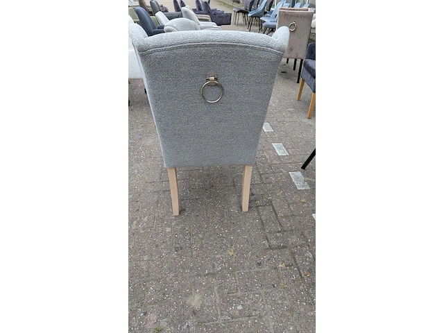 Eetkamer fauteuil boucle, zazuhome, grijs / chroom - afbeelding 3 van  5