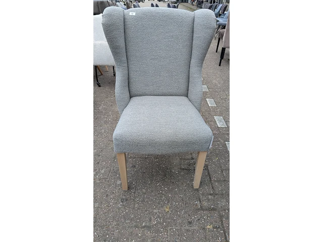 Eetkamer fauteuil boucle, zazuhome, grijs / chroom - afbeelding 5 van  5