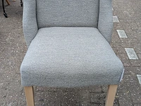 Eetkamer fauteuil boucle, zazuhome, grijs / chroom - afbeelding 5 van  5