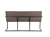 Eetkamerbank, antraciet microvezelstof, zwart metalen onderstel - afbeelding 3 van  6