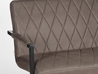 Eetkamerbank, antraciet microvezelstof, zwart metalen onderstel - afbeelding 5 van  6