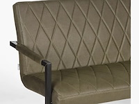 Eetkamerbank, army microvezelstof, zwart metalen onderstel - afbeelding 5 van  6