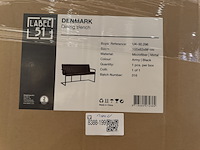 Eetkamerbank, army microvezelstof, zwart metalen onderstel - afbeelding 6 van  6