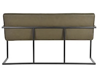 Eetkamerbank, army microvezelstof, zwart metalen onderstel - afbeelding 3 van  6