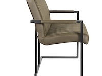 Eetkamerbank, army microvezelstof, zwart metalen onderstel - afbeelding 4 van  6