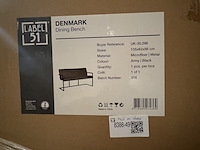 Eetkamerbank, groen microvezelstof, zwart metalen onderstel - afbeelding 6 van  6