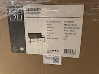 Eetkamerbank, groen microvezelstof, zwart metalen onderstel - afbeelding 6 van  6