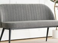 Eetkamerbankje hal bankje 130 cm 2 persoons, light grey, 2025 - afbeelding 1 van  2