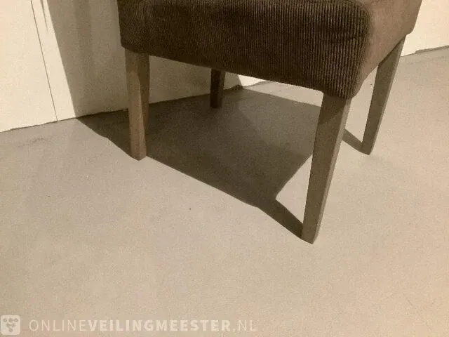 Eetkamerstoel bruin rib - afbeelding 3 van  4