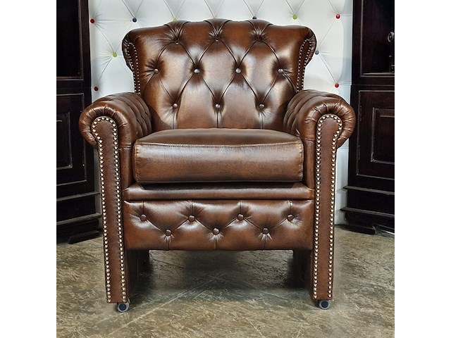 Eetkamerstoel chesterfield, scott, bruin - afbeelding 1 van  8