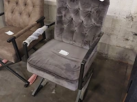 Eetkamerstoel luxe beige leer, zazuhome - afbeelding 2 van  5