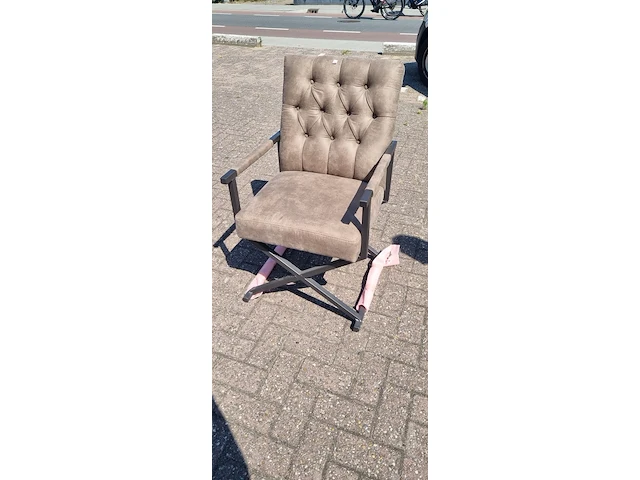 Eetkamerstoel luxe beige leer, zazuhome - afbeelding 5 van  5