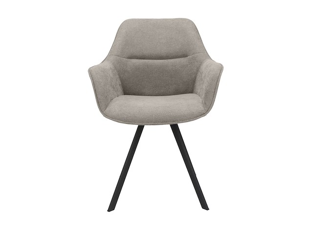 Eetkamerstoel roos gemeleerd bruin bloq stof met armleuning - afbeelding 1 van  5