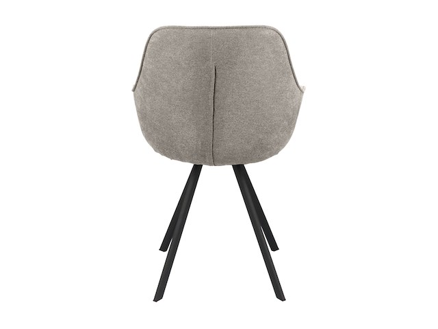 Eetkamerstoel roos gemeleerd bruin bloq stof met armleuning - afbeelding 2 van  5