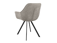 Eetkamerstoel roos gemeleerd bruin bloq stof met armleuning - afbeelding 4 van  5