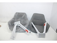 Eetkamerstoel roos gemeleerd bruin bloq stof met armleuning - afbeelding 5 van  5