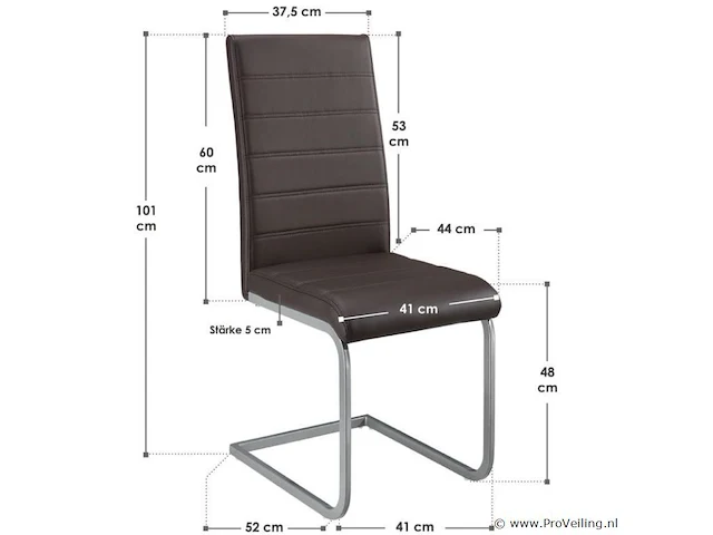 Eetkamerstoelen 4-delig vegas bruin - afbeelding 2 van  10