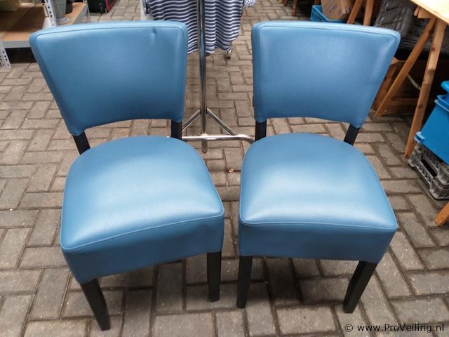 Eetkamerstoelen ( horeca stoelen - lederen zitting - 6 stuks - afbeelding 1 van  6