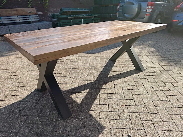 Eetkamertafel 180cm x-poot - afbeelding 8 van  12
