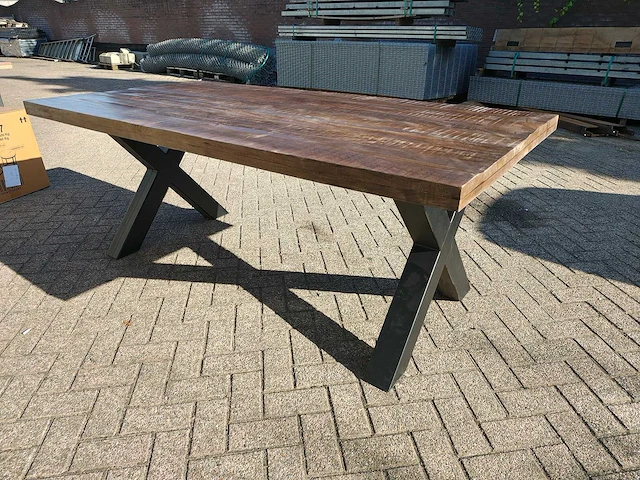 Eetkamertafel 180cm x-poot - afbeelding 9 van  12