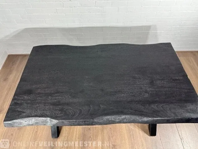 Eetkamertafel – acaciahout – zwart x – poten - afbeelding 4 van  6